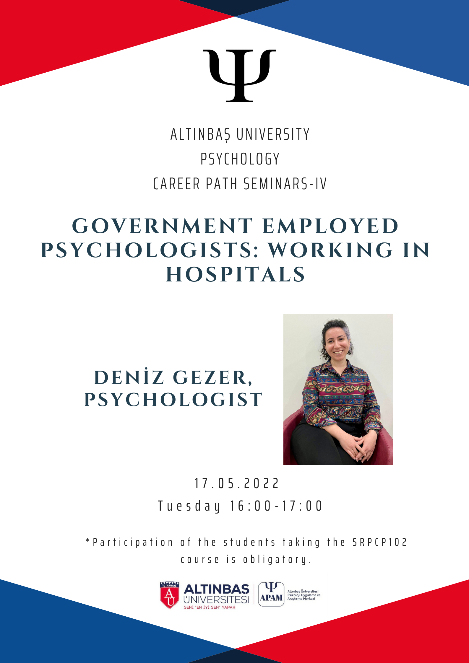 Career Path Seminars IV – Psychologist Deniz Gezer